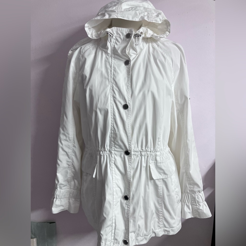 Calvin Klein Women’s Jacket/Coat,Windbreaker/Rain Coat/Utility, XL, Cream White,